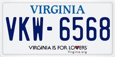 VA license plate VKW6568