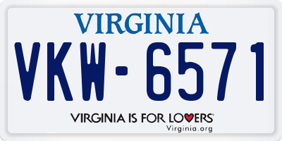 VA license plate VKW6571