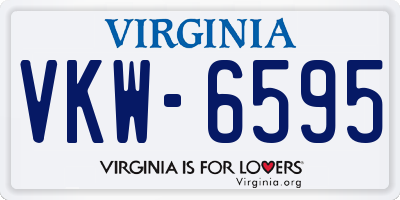 VA license plate VKW6595