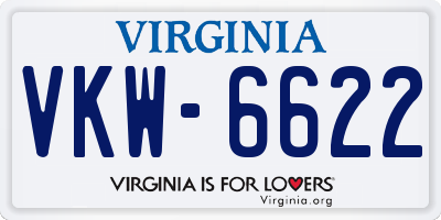 VA license plate VKW6622