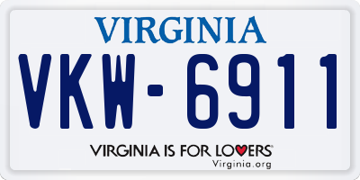 VA license plate VKW6911