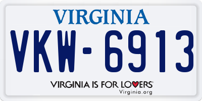 VA license plate VKW6913