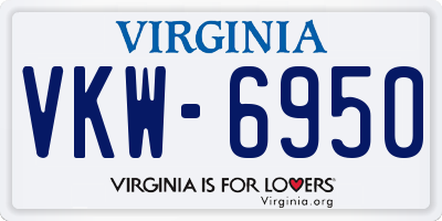 VA license plate VKW6950