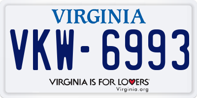 VA license plate VKW6993