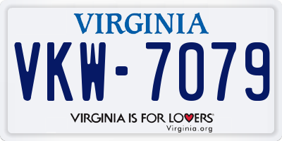 VA license plate VKW7079