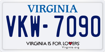 VA license plate VKW7090