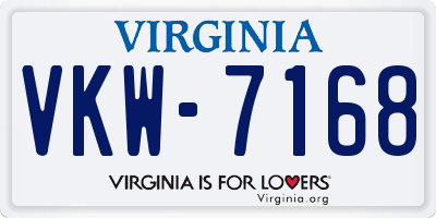 VA license plate VKW7168