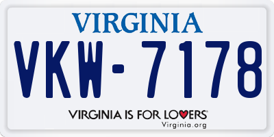 VA license plate VKW7178