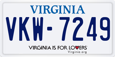 VA license plate VKW7249