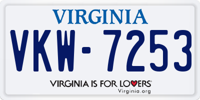 VA license plate VKW7253