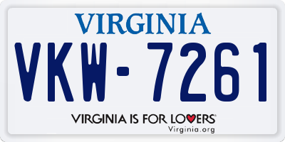 VA license plate VKW7261