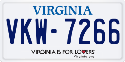 VA license plate VKW7266