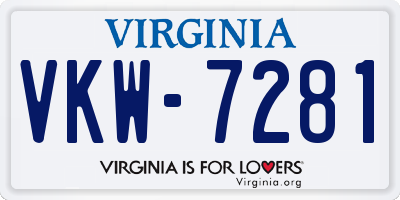 VA license plate VKW7281