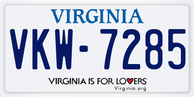 VA license plate VKW7285