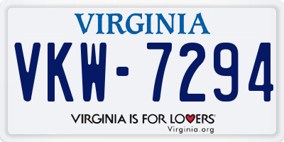 VA license plate VKW7294