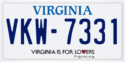 VA license plate VKW7331