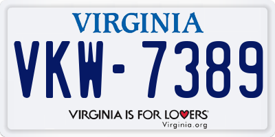 VA license plate VKW7389