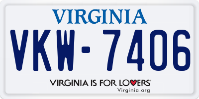 VA license plate VKW7406