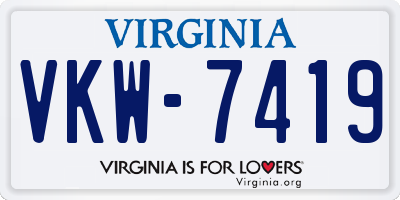 VA license plate VKW7419
