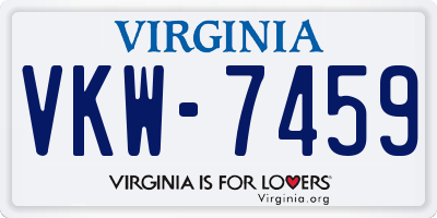 VA license plate VKW7459