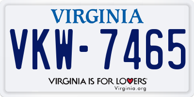VA license plate VKW7465