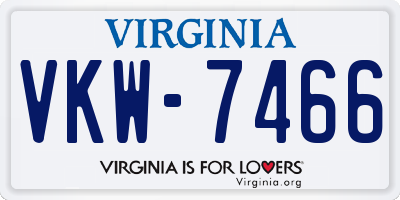 VA license plate VKW7466