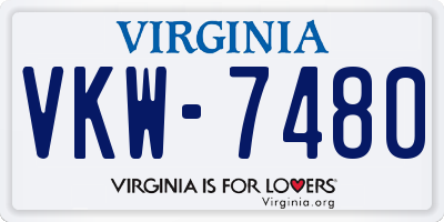 VA license plate VKW7480