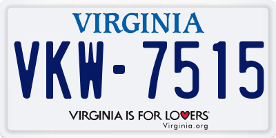VA license plate VKW7515