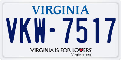 VA license plate VKW7517