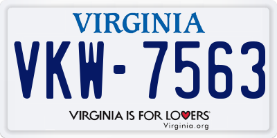 VA license plate VKW7563