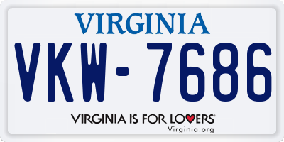 VA license plate VKW7686