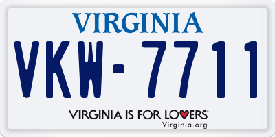VA license plate VKW7711