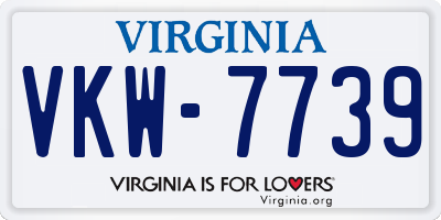 VA license plate VKW7739