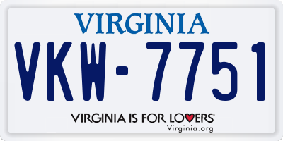 VA license plate VKW7751