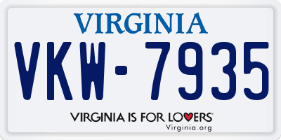 VA license plate VKW7935