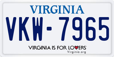 VA license plate VKW7965