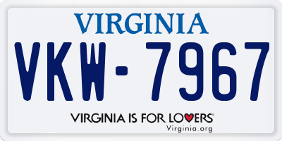 VA license plate VKW7967