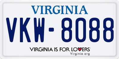 VA license plate VKW8088