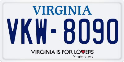 VA license plate VKW8090