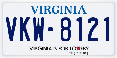 VA license plate VKW8121