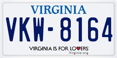 VA license plate VKW8164