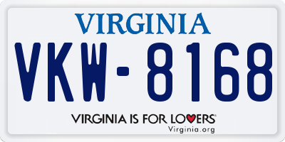 VA license plate VKW8168