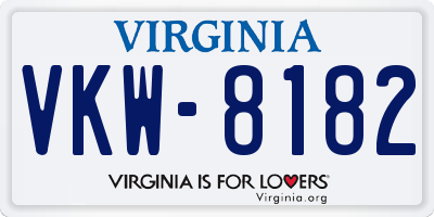 VA license plate VKW8182
