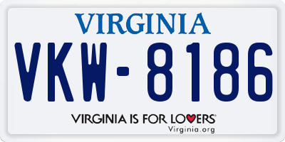 VA license plate VKW8186