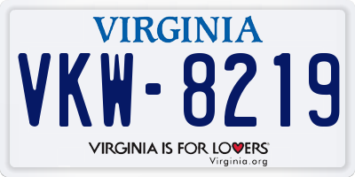 VA license plate VKW8219