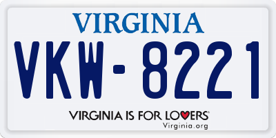 VA license plate VKW8221