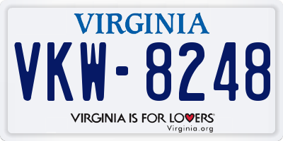 VA license plate VKW8248