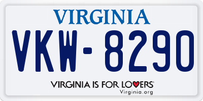 VA license plate VKW8290