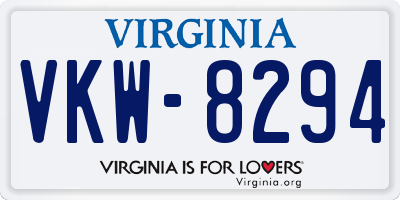 VA license plate VKW8294