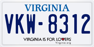 VA license plate VKW8312